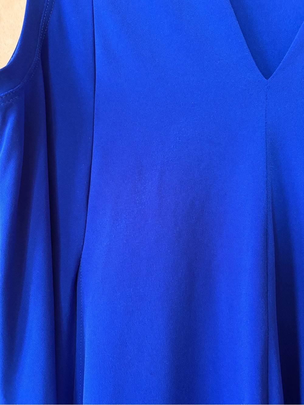 Joseph Ribkoff Royal Blue Sleeveless V-Neck Draped Tunic - Picture 7 of 8